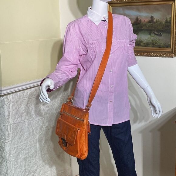 Roots Leather Side Saddle Cross Body Bag - Picture 4 of 13